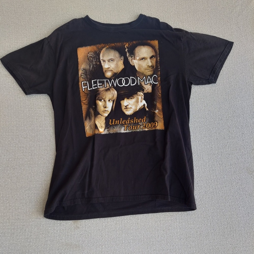 Fleetwood Mac Unleashed Tour 2009 Band‎ T-Shirt Black Slim Fit XL Concert Tee